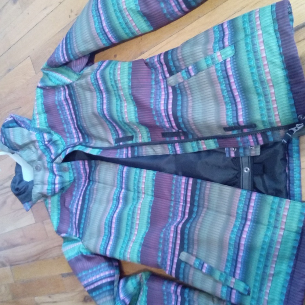 Roxy Black And Blue Patterned Jacket - image 1